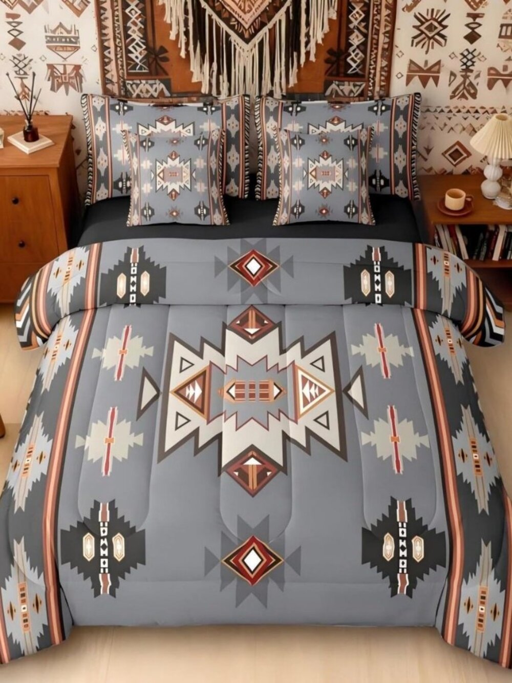 Western Bohemian Bed in A Bag Queen Comforter Set 7 Piece